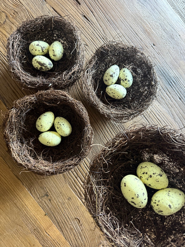 Feck Off Birds Whole Boat Kit — four handmade replica seagull nests with individually marked speckled eggs